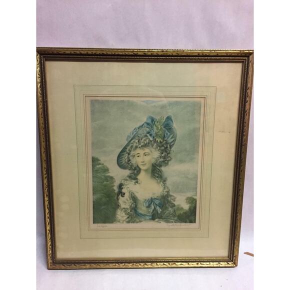 Reproduction of THOMAS GAINSBOROUGH's Lady Sheffield Framed and Matted Print